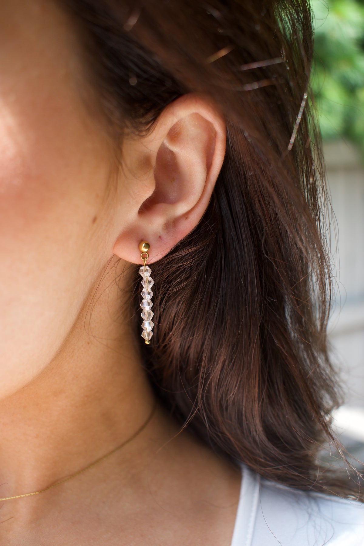 Crystal Cascade Gold Earrings