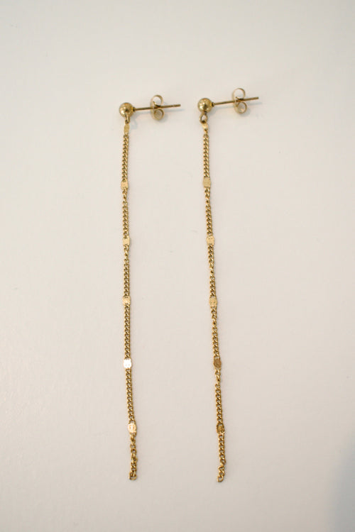 Gold Tassel Drop Earrings