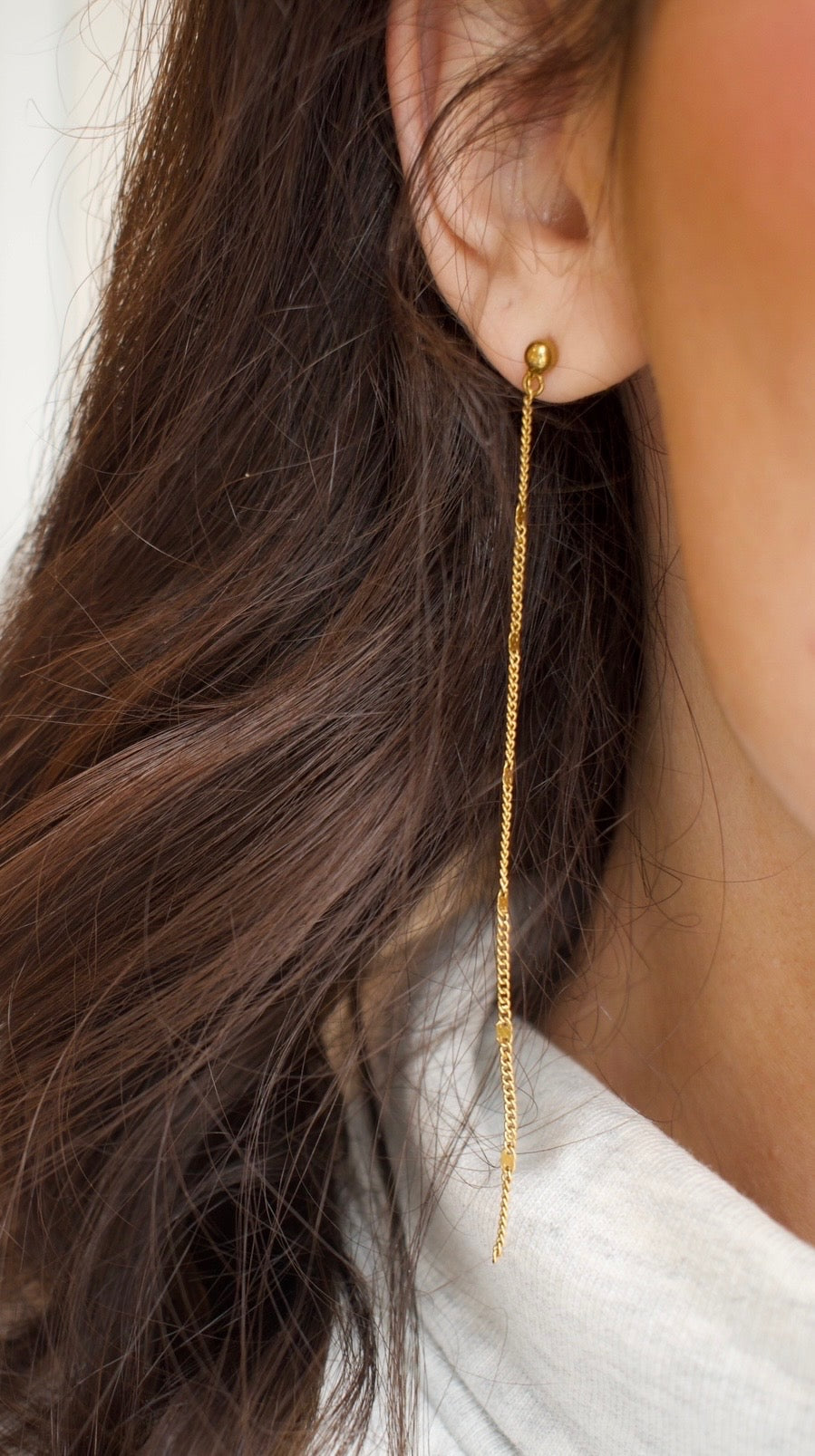 Gold Tassel Drop Earrings
